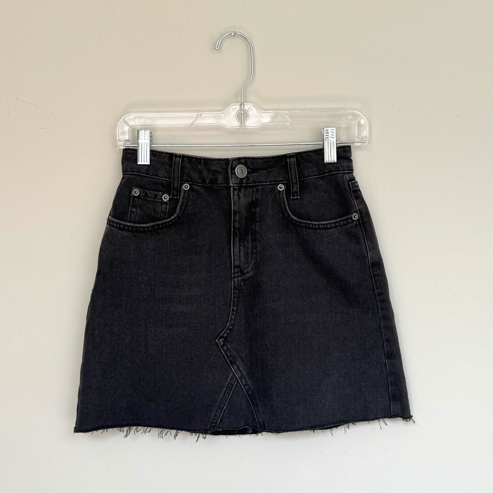 Urban Outfitters BDG Black Denim Raw Hem Mini Skirt